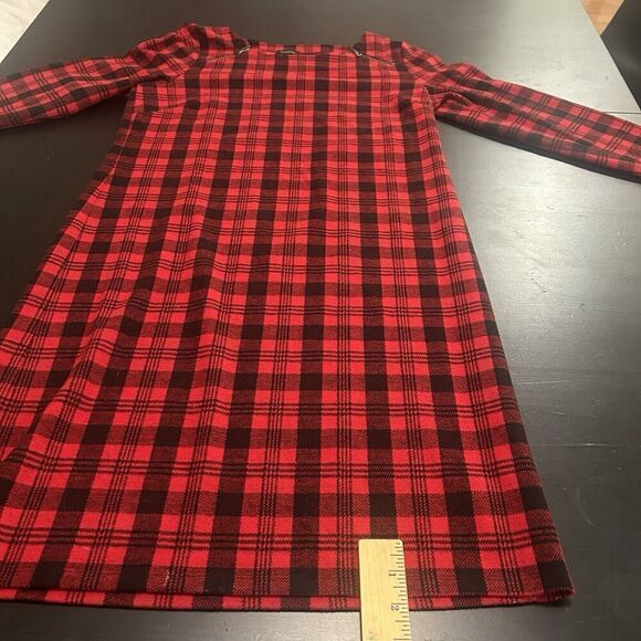 Talbots Tartan Plaid Sheath Dress Red Black Holidays Christmas Size medium - Picture 8 of 13